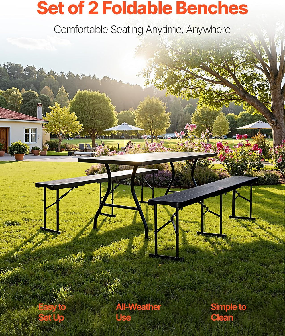 VEVOR Plastic Folding Bench, Soccer Multipurpose Entertaining Activities