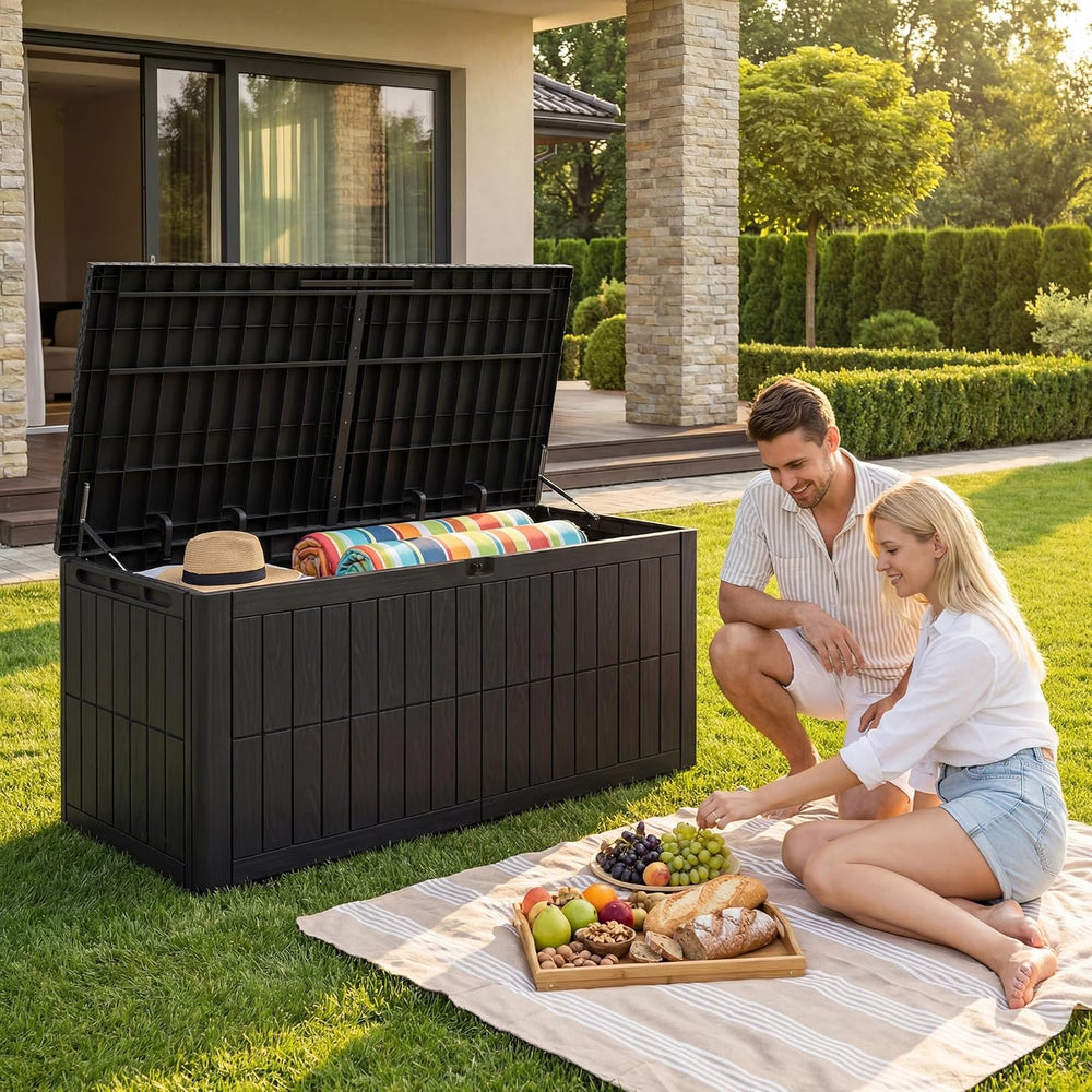 UDPATIO 220 Gallon Deck Box, Waterproof Resin Outdoor Storage Box for Patio