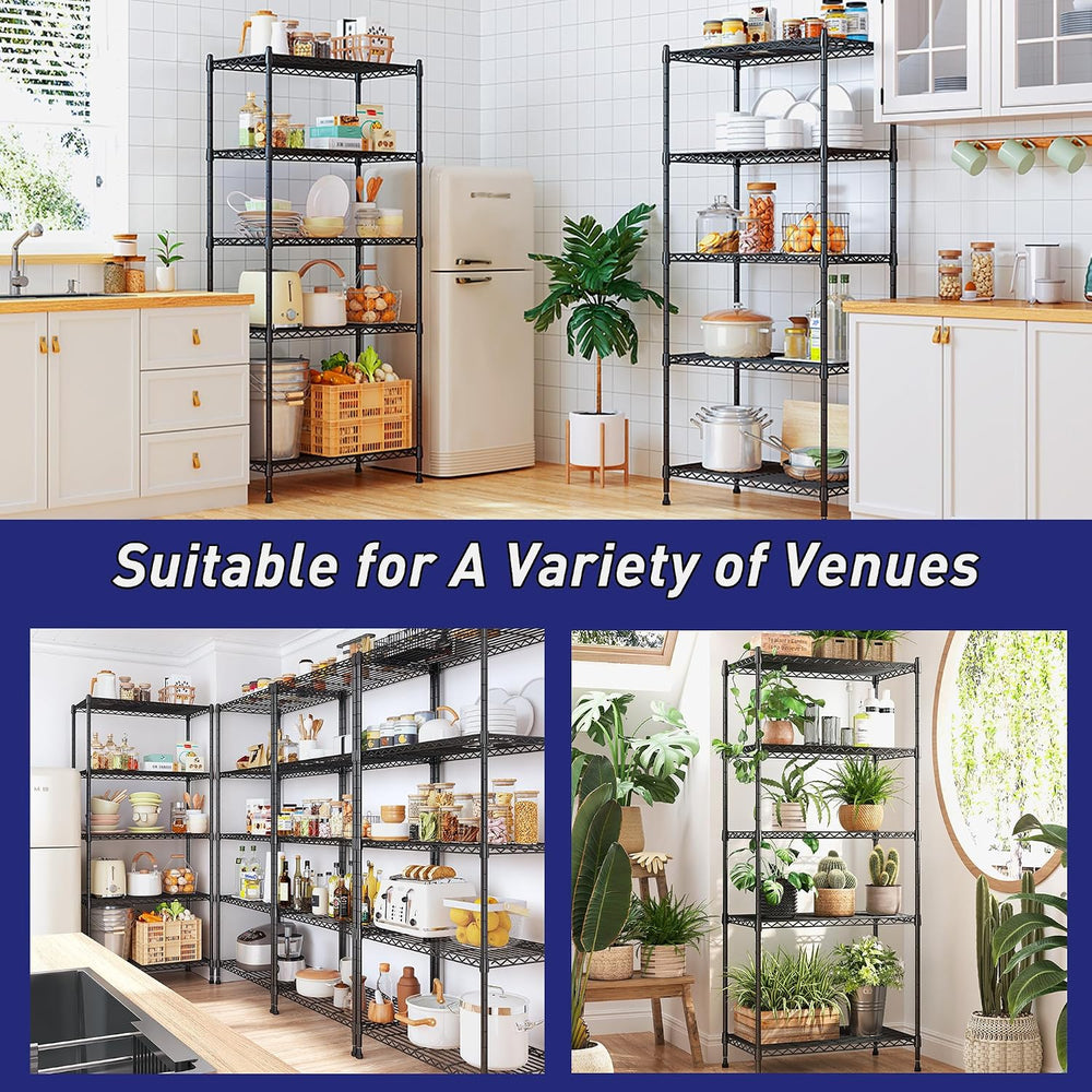 Romorgniz 5-Tier 1010LBS Adjustable Narrow Storage Shelves, for Kitchen