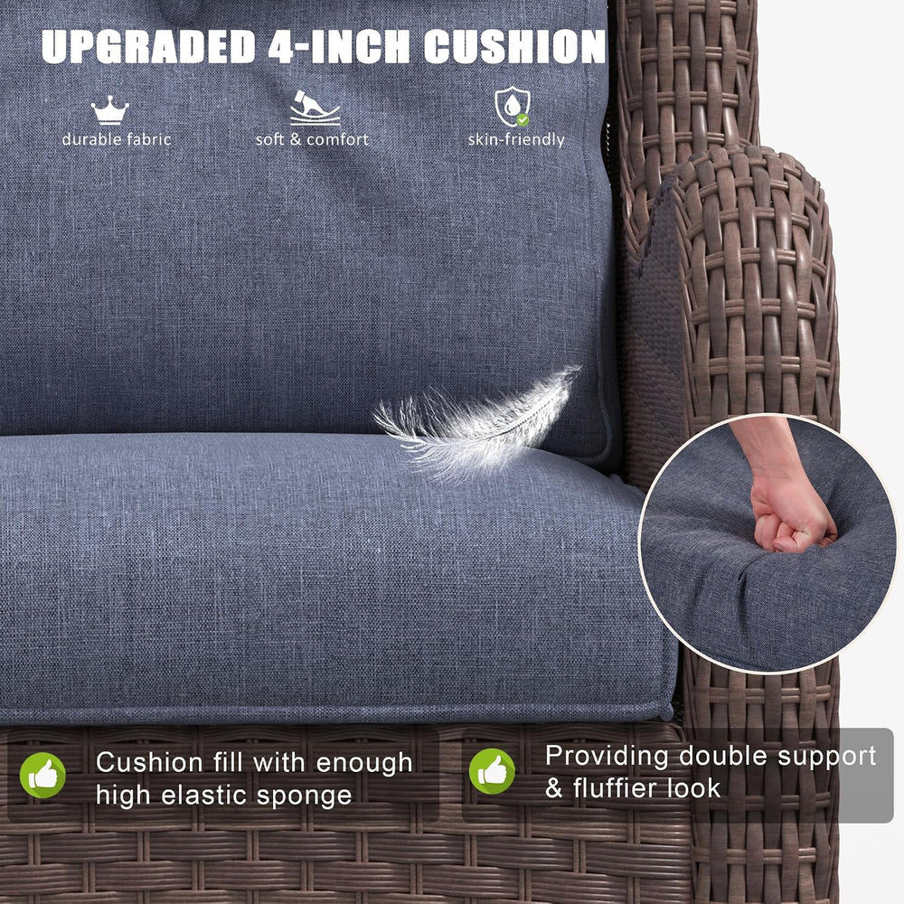 LayinSun 6 Pieces Outdoor Patio Furniture Set, Rattan Wicker Sectional Swivel...