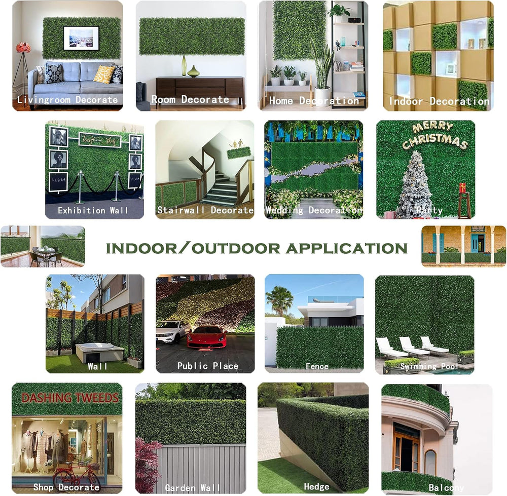 Bybeton 40"x160"(43sqft) Ivy Privacy Fence UV-Anti Boxwood Grass Wa...