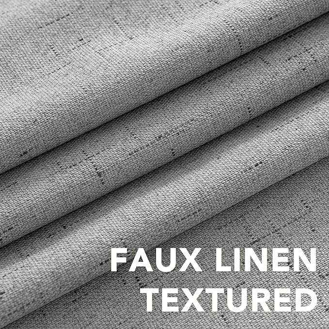 H.VERSAILTEX Primitive Linen Curtains 100% Blackout Curtain Drapes Burlap Cur...