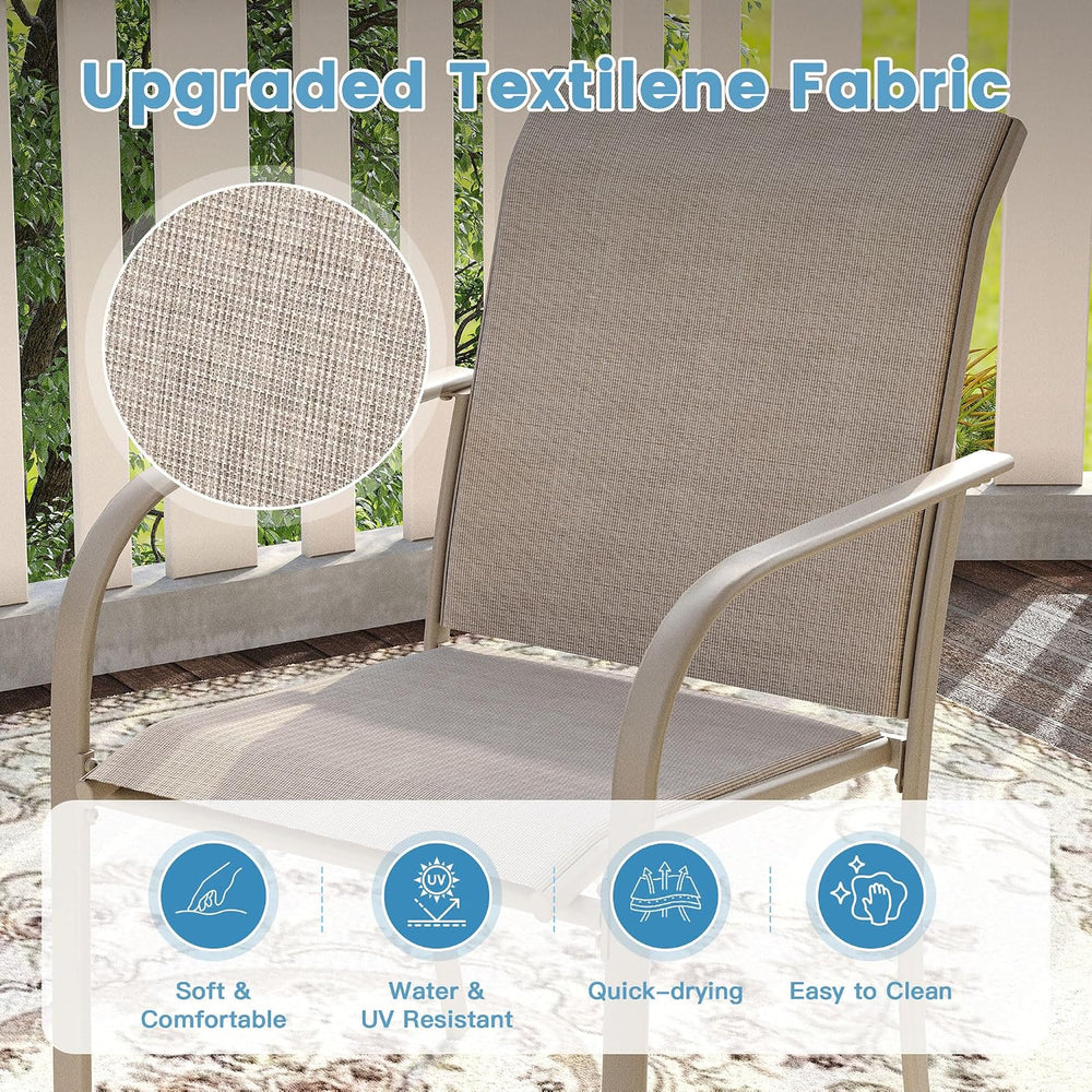 DIFY 7 Pieces Outdoor Patio Dining Set for 6, 47.2" Sandshell Round Dini...