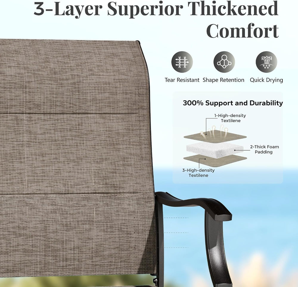 MIXPATIO Patio Dining Set for 8 w/Square Table & High Back Swivel Chairs
