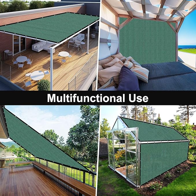 Artpuch 90% Sun Shade Cloth, 6 x 12 FT Pergola Shade Cover Canopy with Gromme...