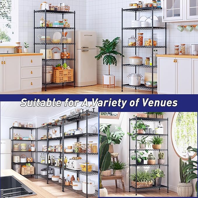 Storage Shelves Adjustable Metal Shelving Unit 5 Tier Wire Shelving,1010LBS P...