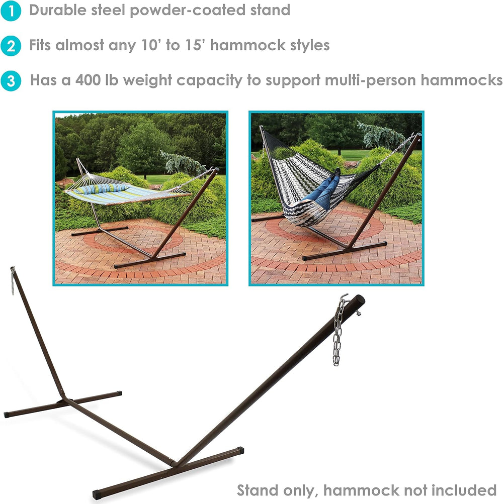 Sunnydaze Heavy-Duty Hammock Stand for Outside, Bronze, Easy Assembly