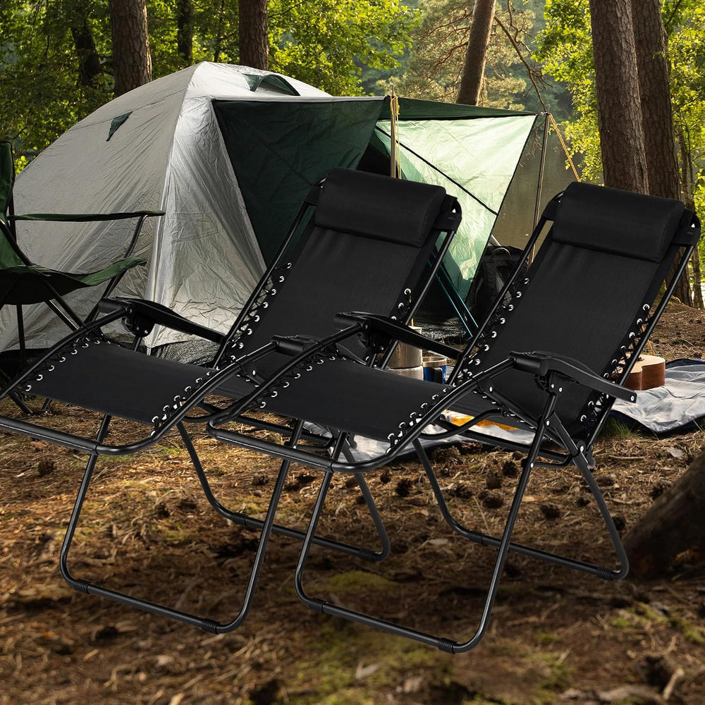 Caravan Sports Zero Gravity Outdoor Portable Folding Camping Lawn Deck Patio ...