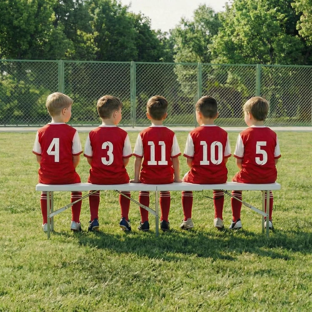 Portable Folding Bench 6 Foot, Plastic Foldable Bench, White