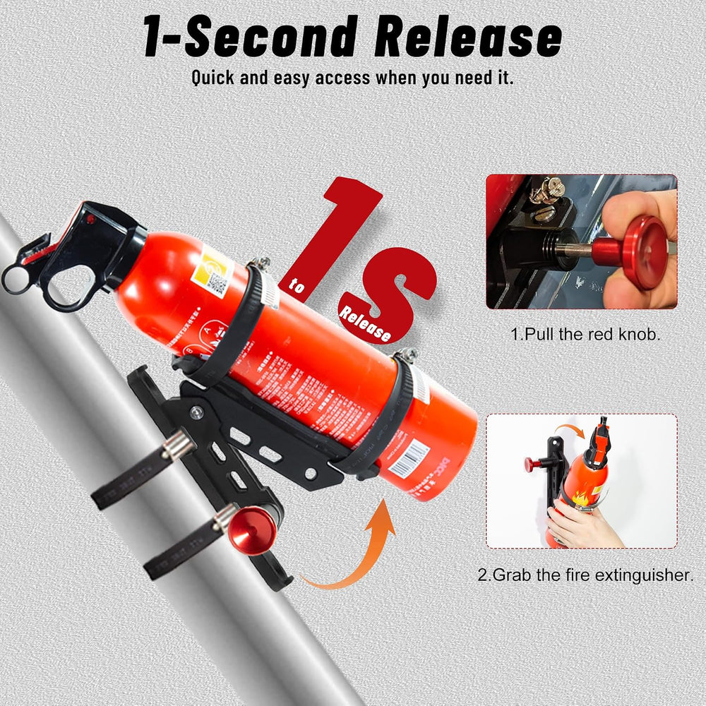 ZHILXN Quick Release Fire Extinguisher Mount with 8 Clamps for Tractor 2PCS