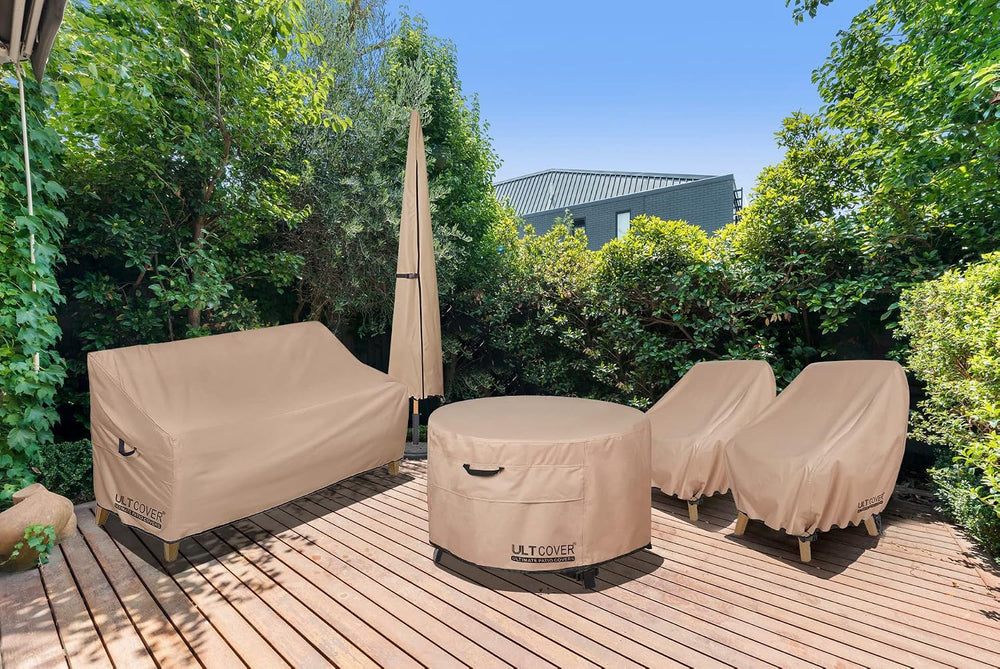 ULTCOVER Waterproof Round Patio Fire Pit Table Cover 50 inch