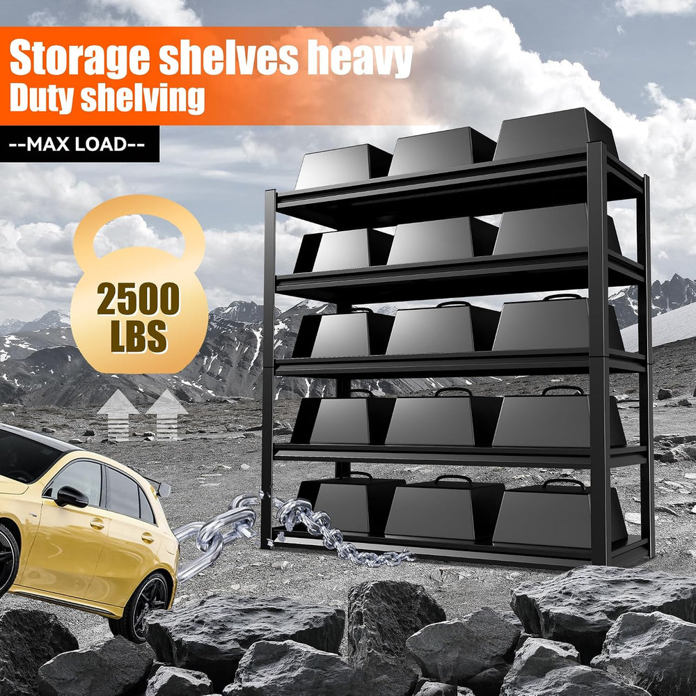 2500LBS Heavy Duty Metal Storage Rack, Garage Shelving Unit