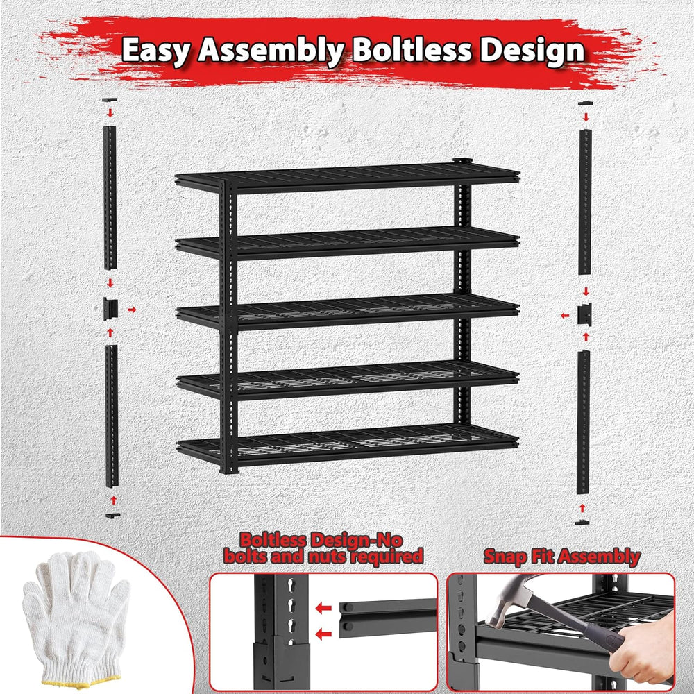 Storage Shelves, Garage Shelving Heavy Duty 2500 LBS Capacity, 40"L x 18...