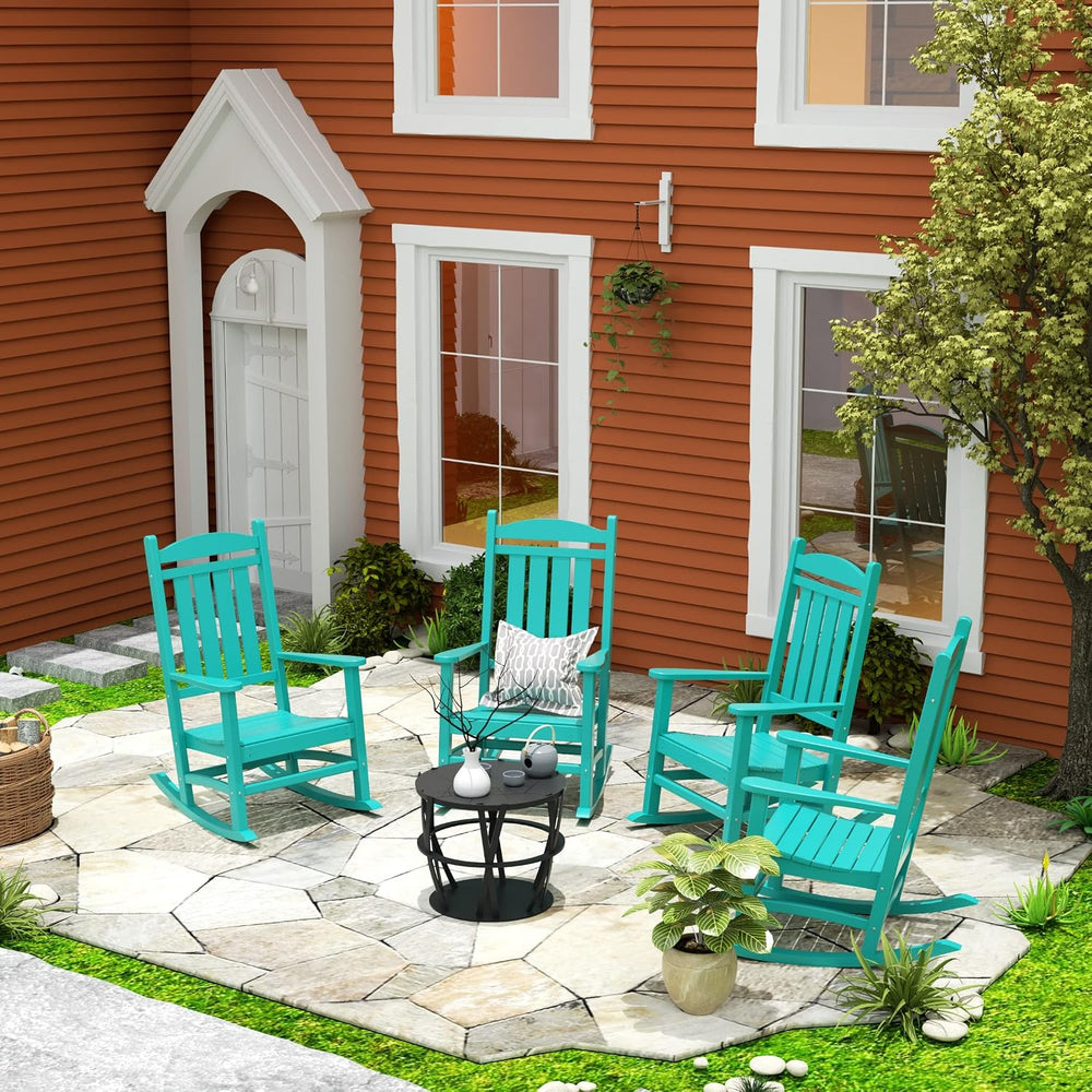 WestinTrends Malibu Outdoor/Patio Rocking Chair, Turquoise