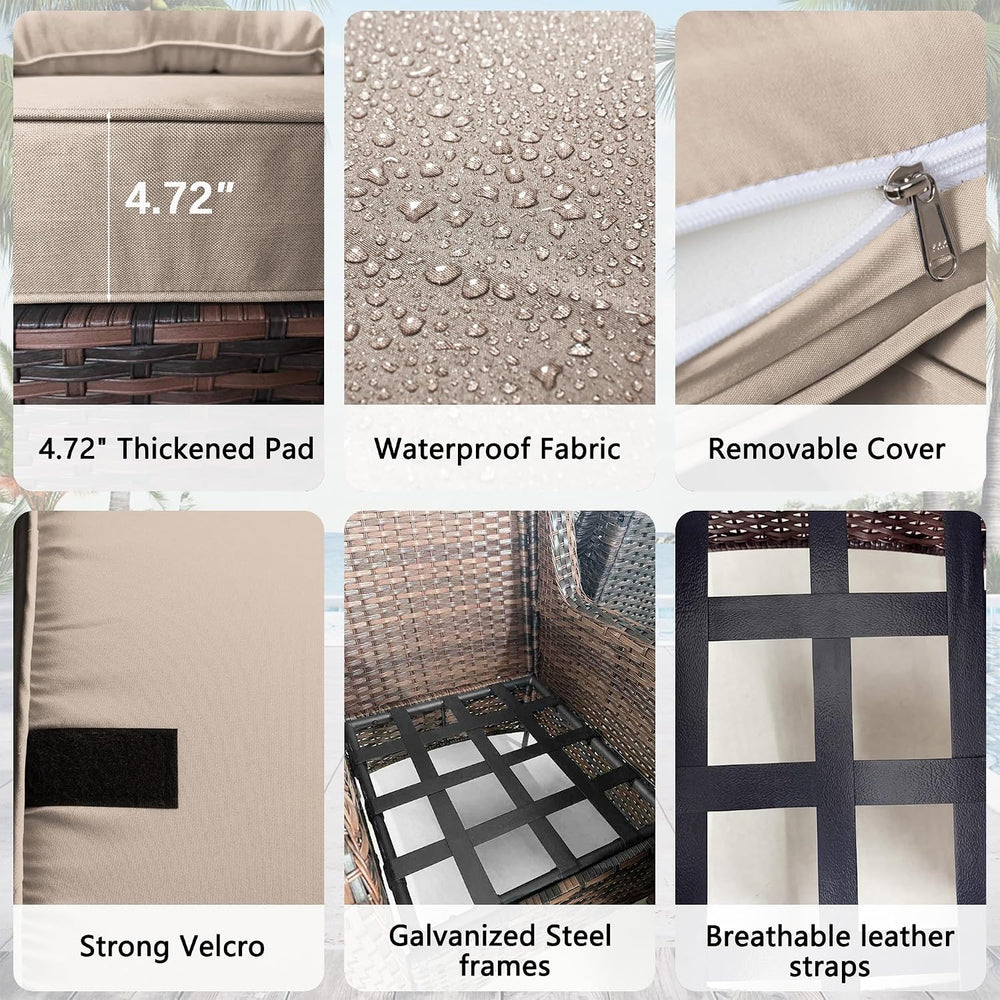 7 Pieces Outdoor Patio Furniture Set,Sand