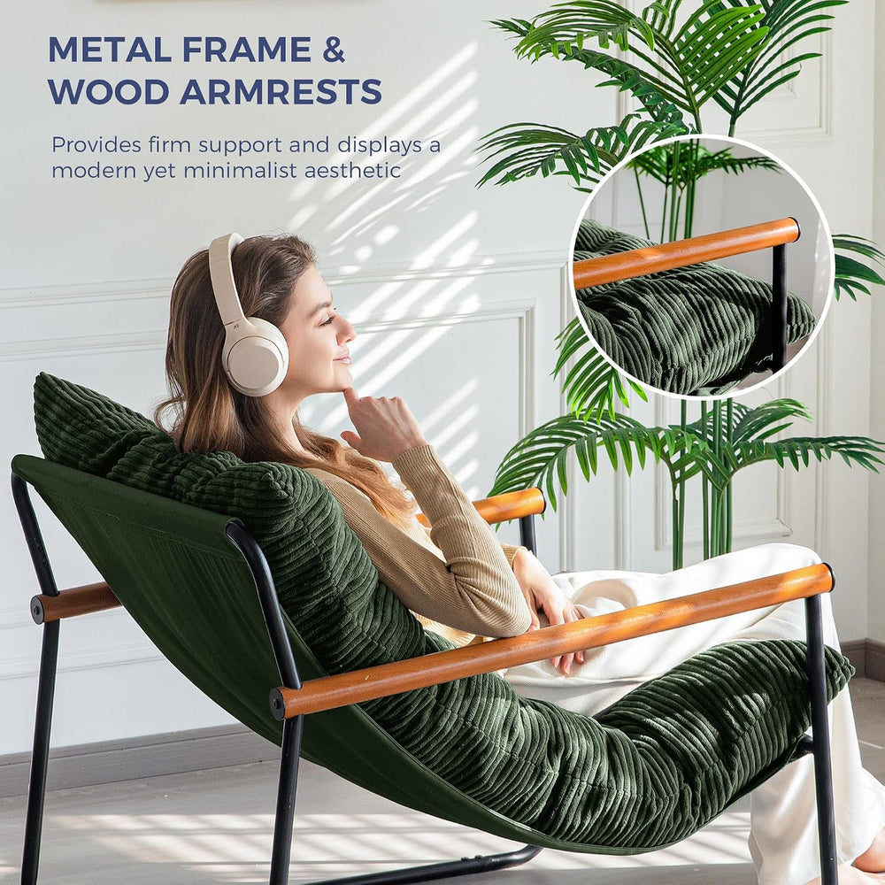 MAXYOYO Modern Accent Chair, Comfy Living Room Chair with Metal Frame
