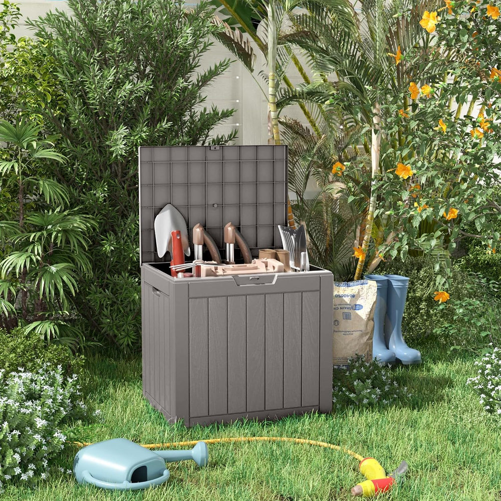 50 Gallon Waterproof Outdoor Storage Box, Grey