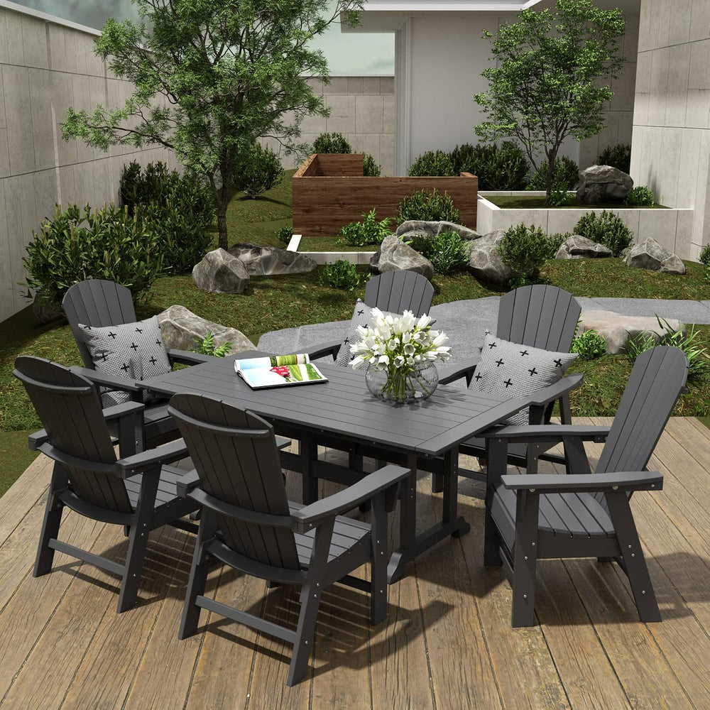 WestinTrends Dylan Outdoor Patio Shell-Back Adirondack Dining Chair Weather R...