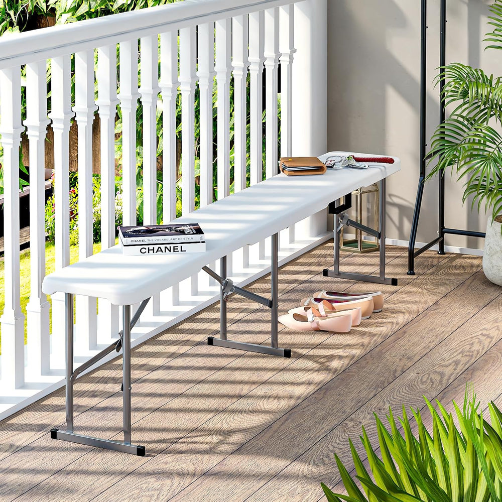 6ft Folding Bench 2 Pack for Picnic Party Camping, 650lbs Capacity