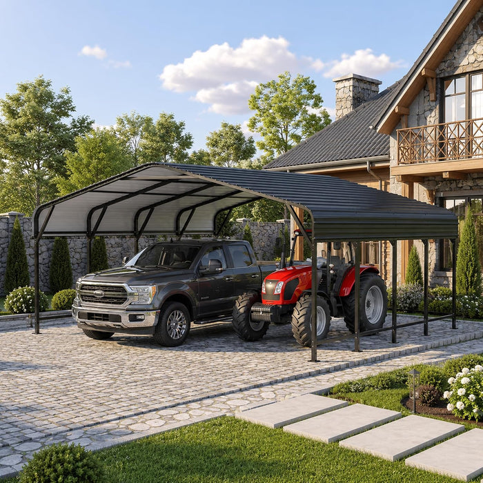 MNLR 20x20 FT Heavy Duty Metal Carport with Galvanized Steel