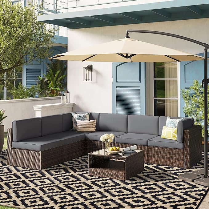 SAND MINE Waterproof Outdoor Rug 8x10 ft, Plastic Reversible Rug, Modern Area...