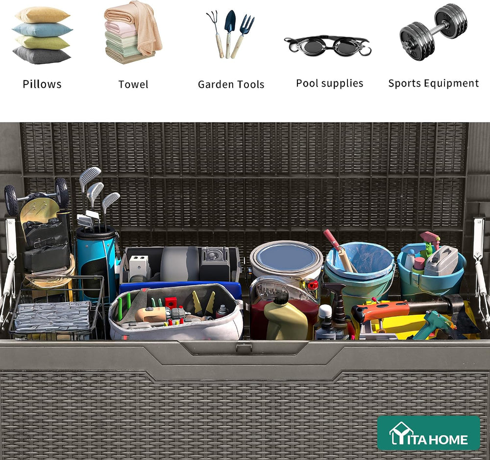 YITAHOME 100 Gallon Resin Deck Box