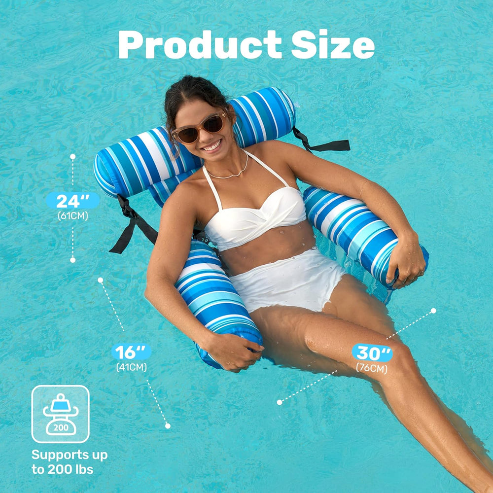 SLOOSH Inflatable Pool Floats Adult,2 Packs Floating Lounge Chairs,Blow up Po...