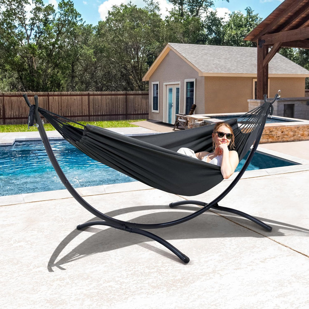 SUNCREAT Hammocks Standing Patio Hammock, Portable Hammock with Stand Foldabl...