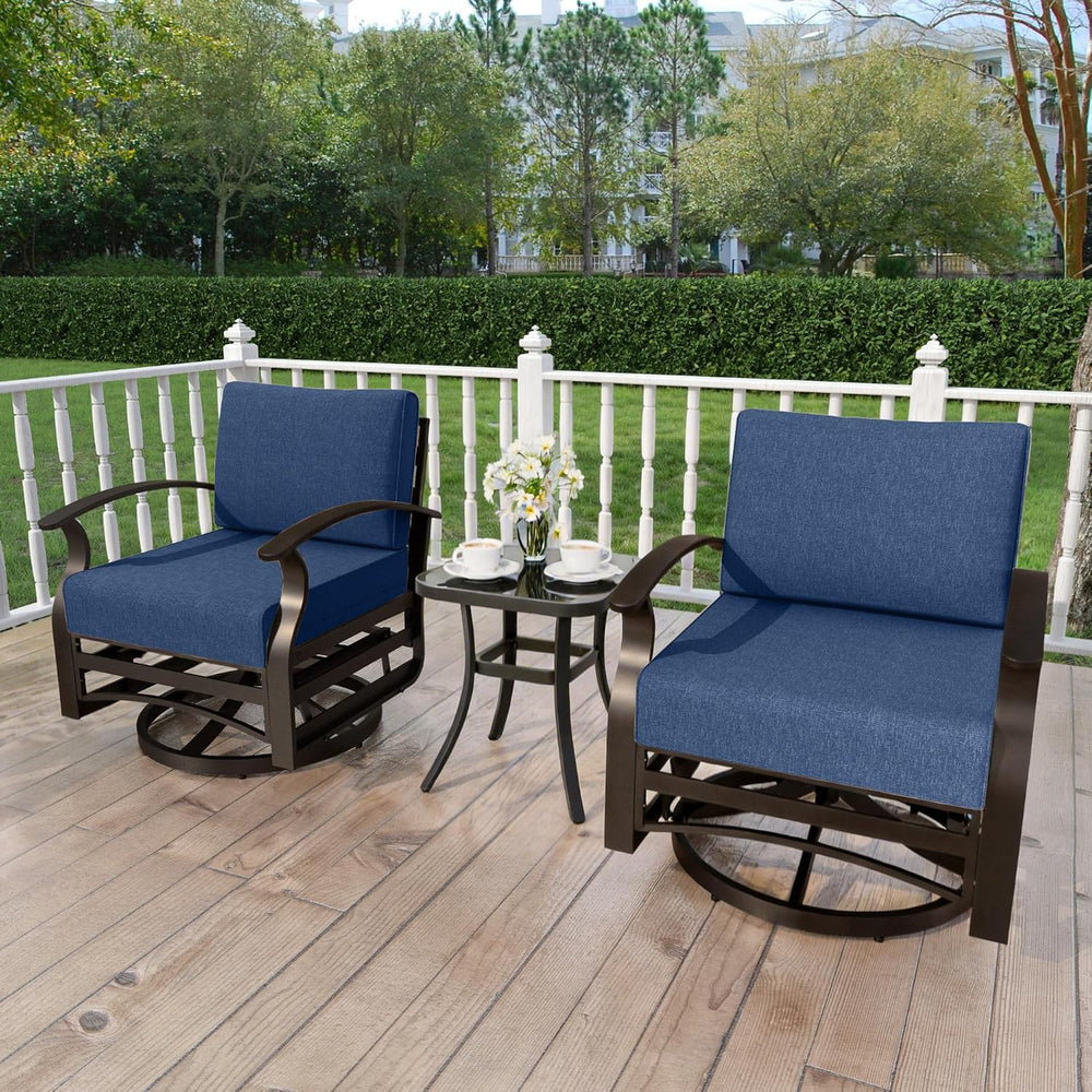 Kurapika 3 Pieces Patio Furniture Set, Outdoor Aluminum Swivel Gliders Rocker...