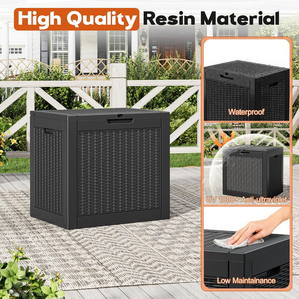 Outdoor Storage Box, Resin Deck Boxes Indoor and outdoor, Waterproof Storage ...