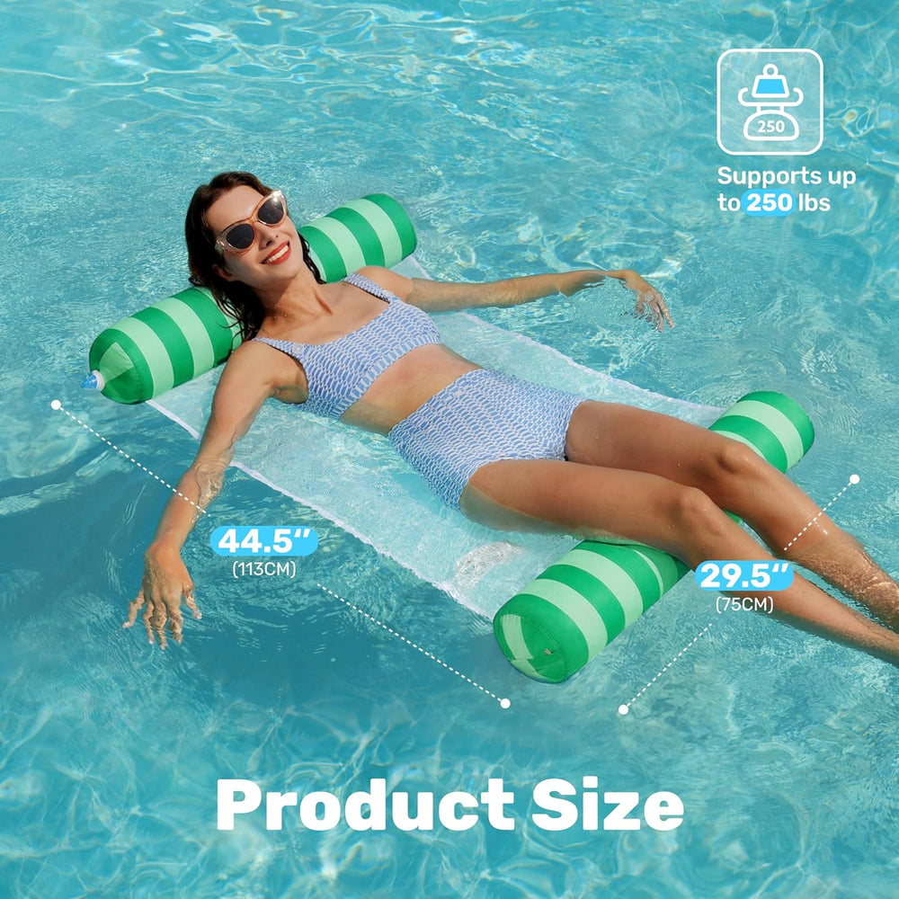 Sloosh 3 Pack Inflatable Pool Float Hammock, Water Lounges, Multi-Purpose Swi...