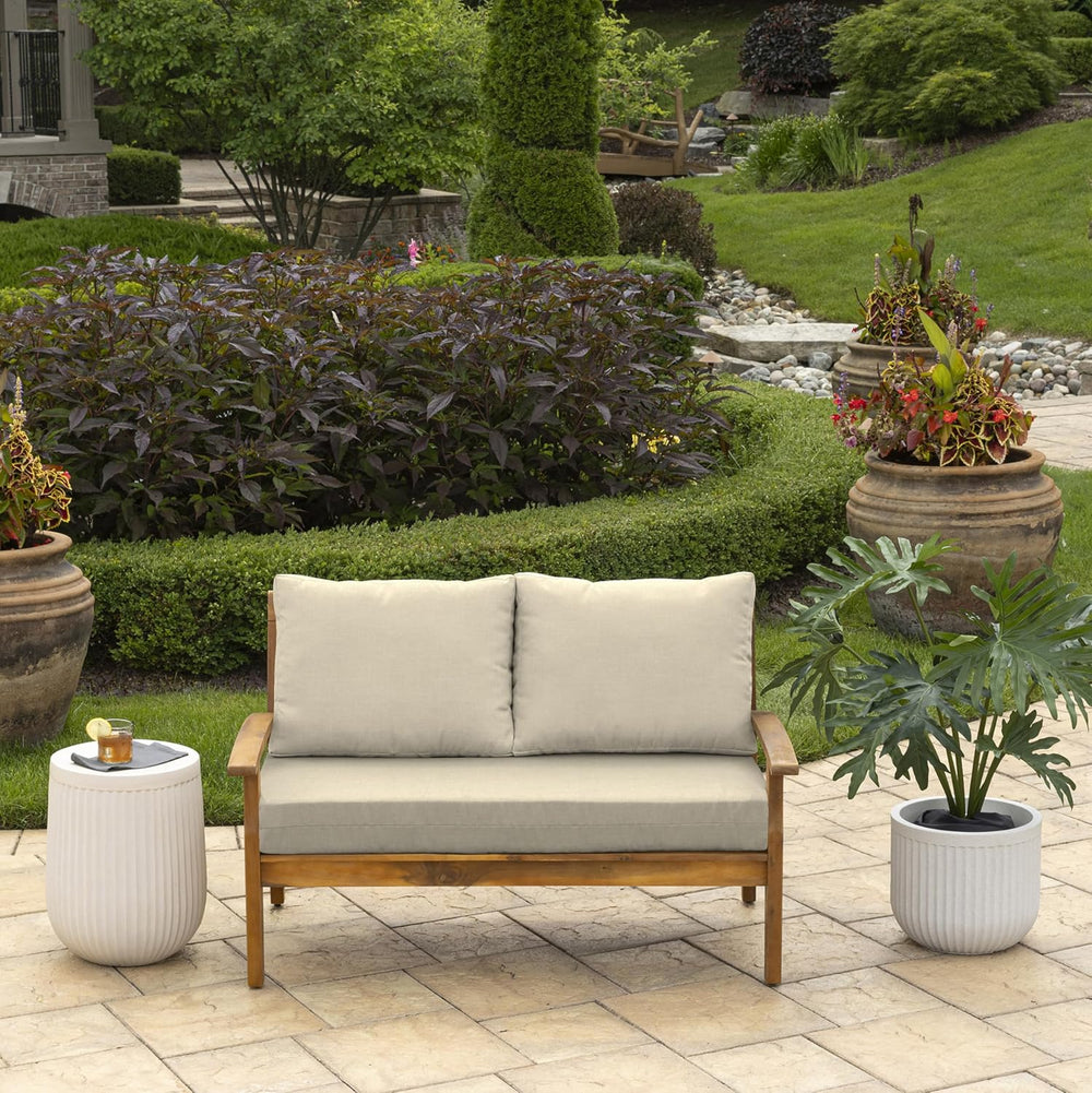 Arden Selections Outdoor Loveseat Cushion Set, 48 x 24, Water Repellent, Fade...