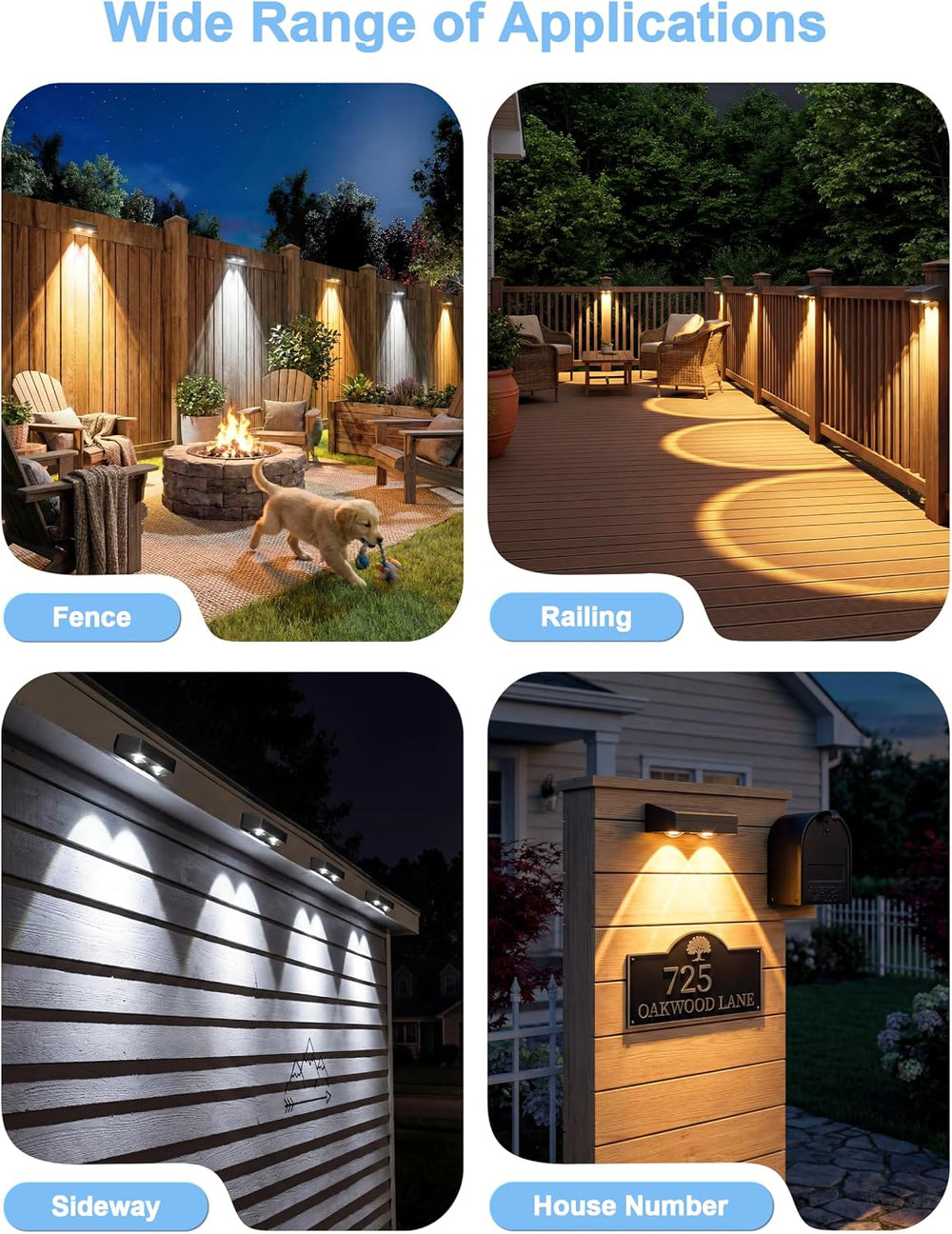JOFIOS Fence Lights Solar Powered with Remote 12 Pack, Warm White, Cool White...