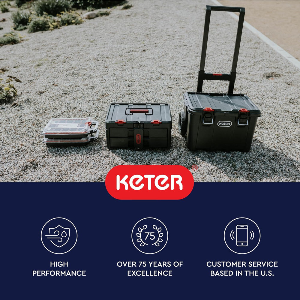Keter Stack N Rolling Tool Box Modular Storage System 4 Piece
