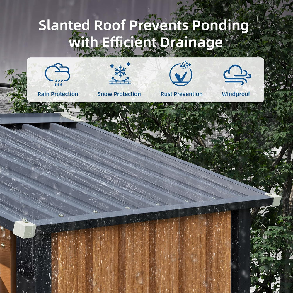 5x3 FT Outdoor Storage Shed, Small Metal Shed for Outside Patio