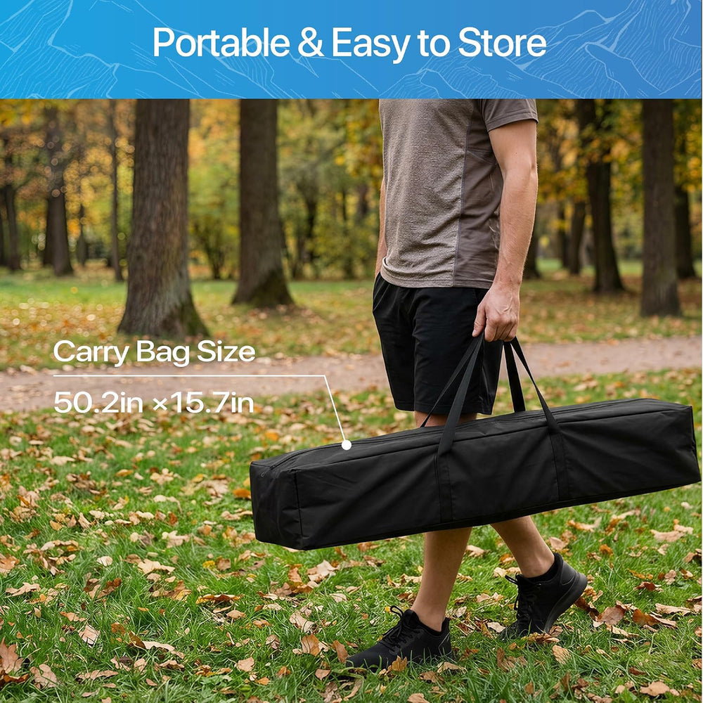 Portable Hammock with Folding Hammock Stand, Blue Stripes