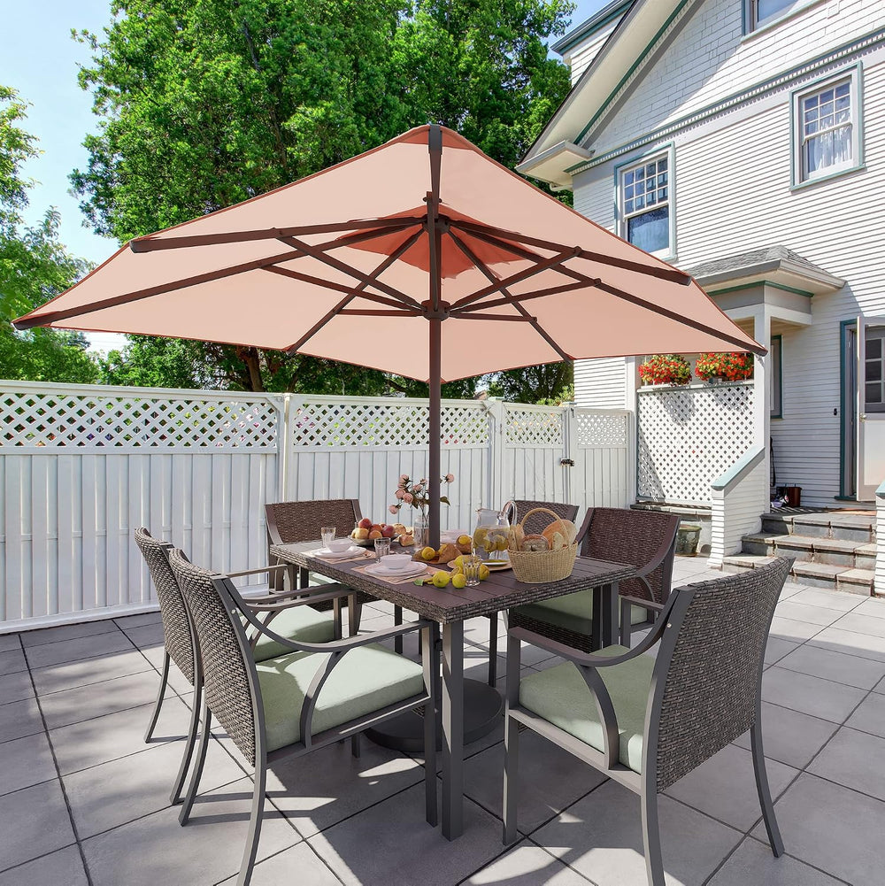 7 Piece Patio Dining Set,Outdoor Dining Set,Outdoor Patio Dining Set.Wicker R...