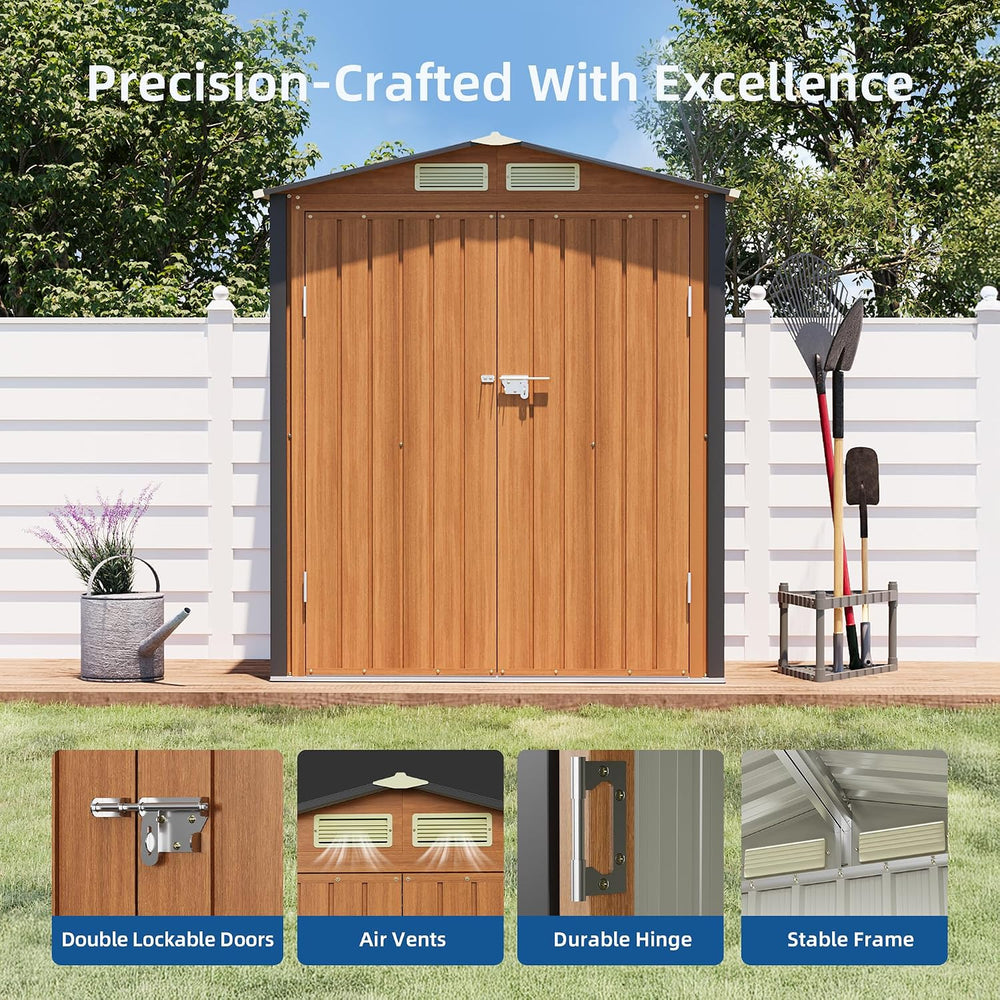 5x3 FT Outdoor Storage Shed, Small Metal Shed for Outside Patio