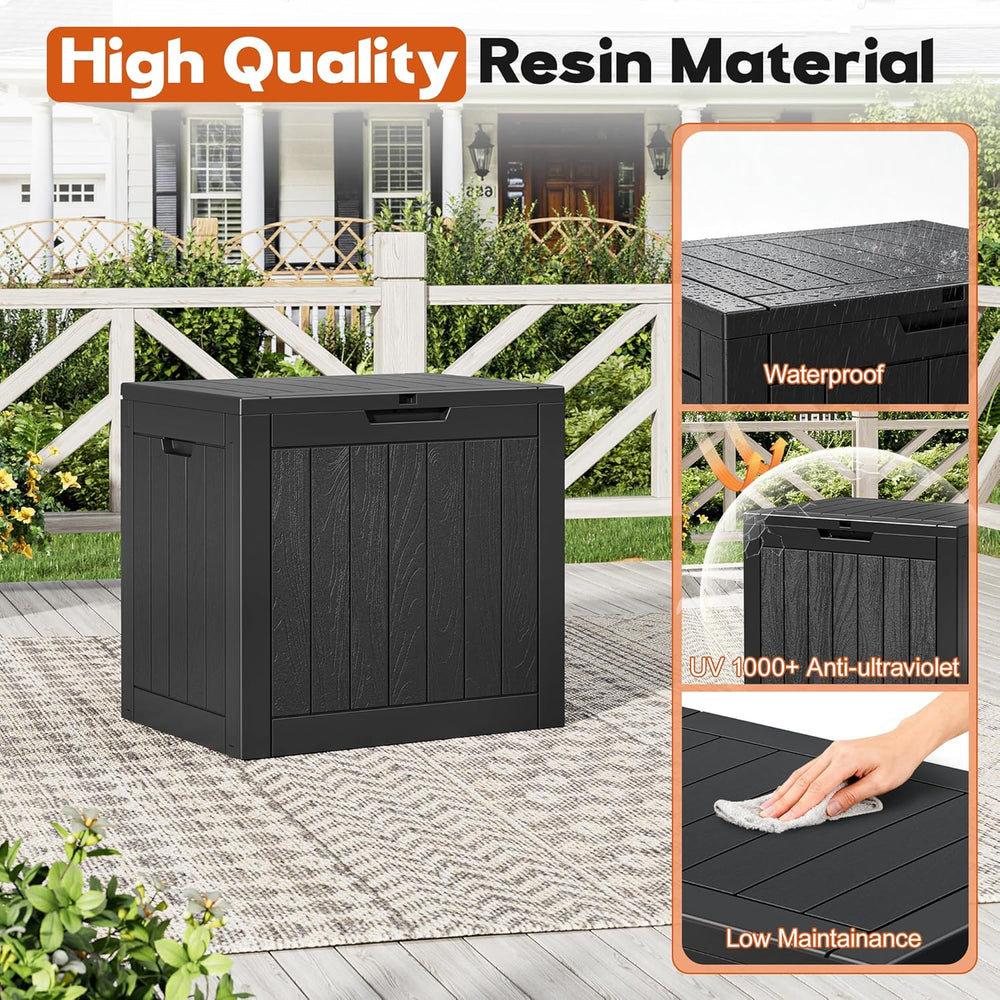 Outdoor Storage Box, Resin Deck Boxes Indoor and outdoor, Waterproof Storage ...