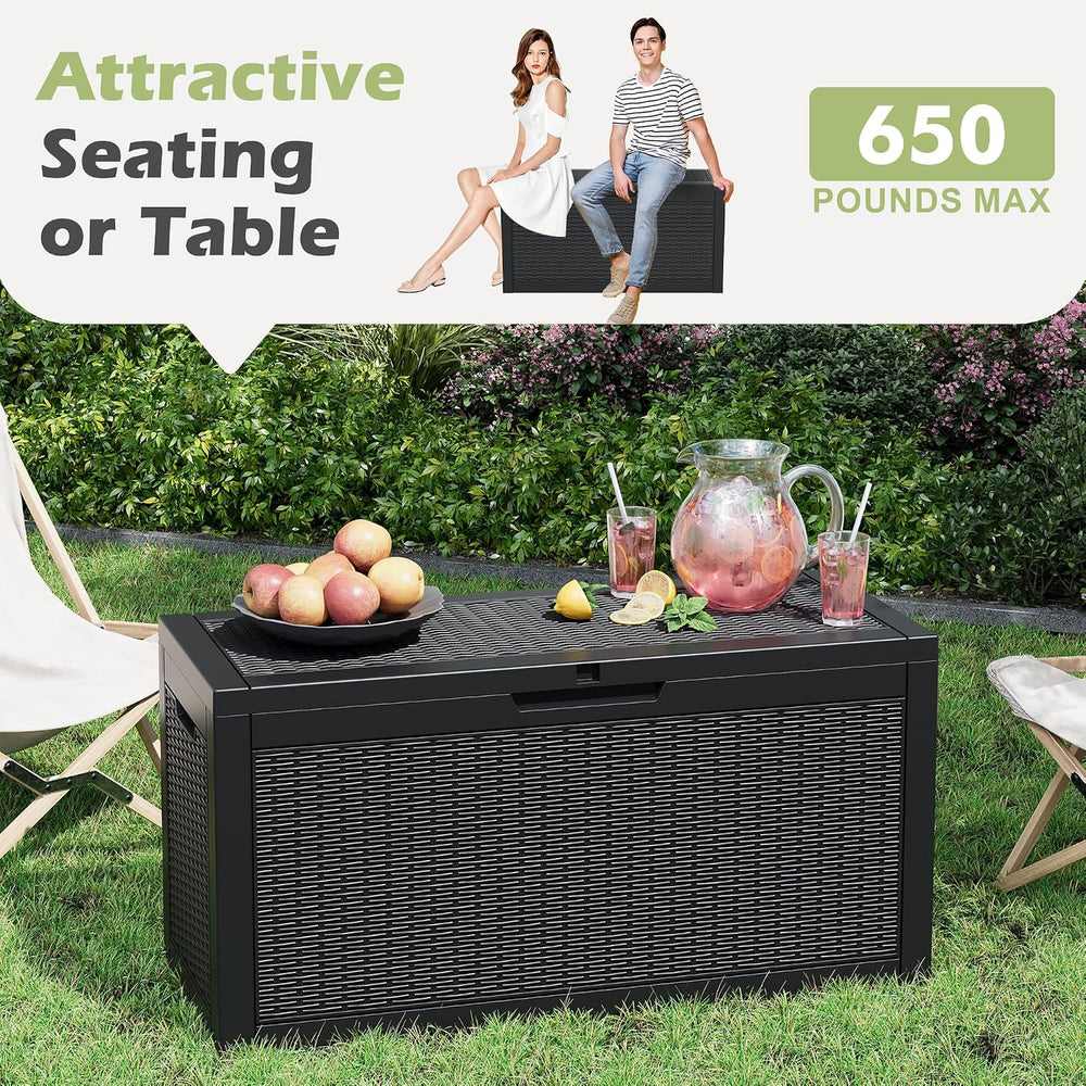 75 Gallon Outdoor Storage Box Waterproof Deck Box Patio Storage
