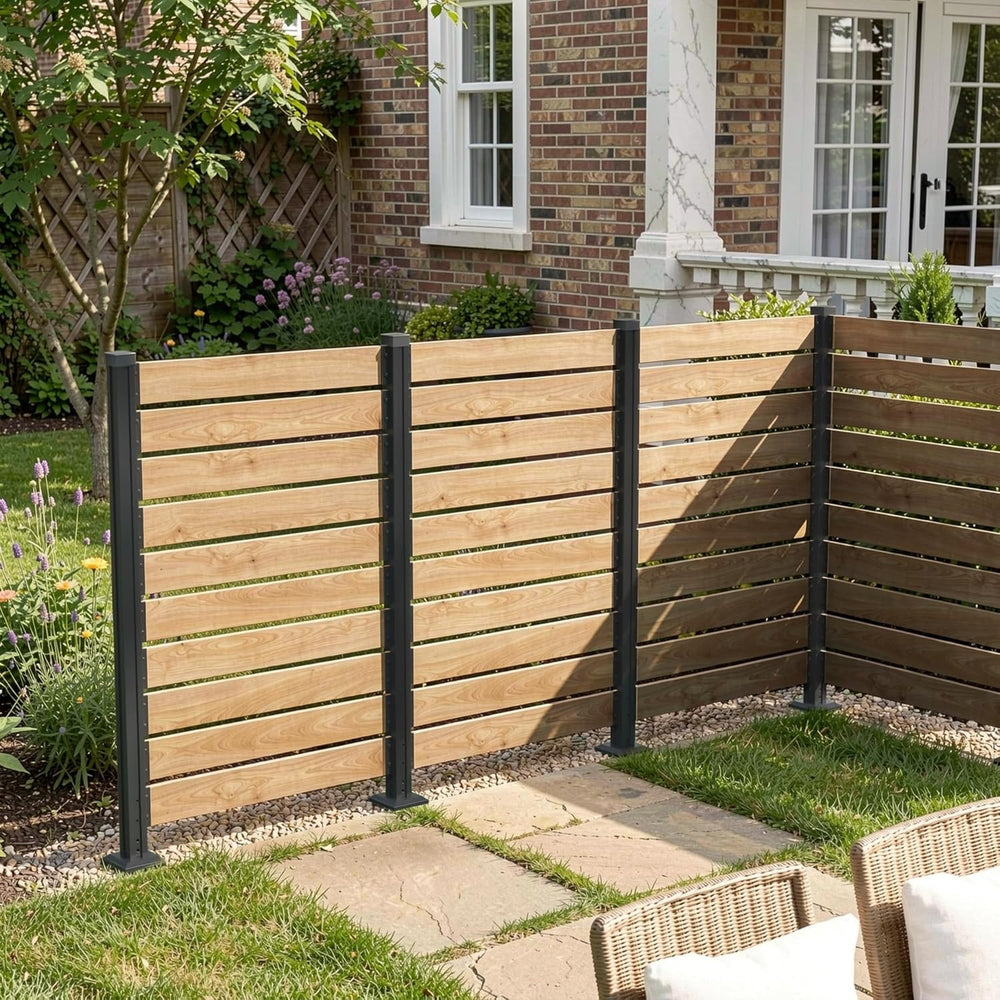 60''H x 78''W Outdoor Cedar Wood Fence Privacy Screen