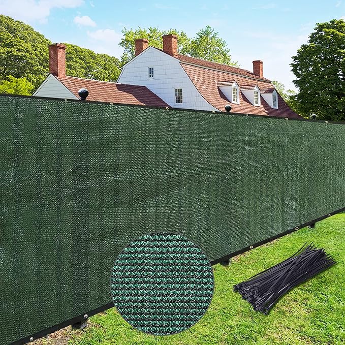 UPGRADE Privacy Screen Fence 6' x 50' Commercial Shade Cover with Bra...