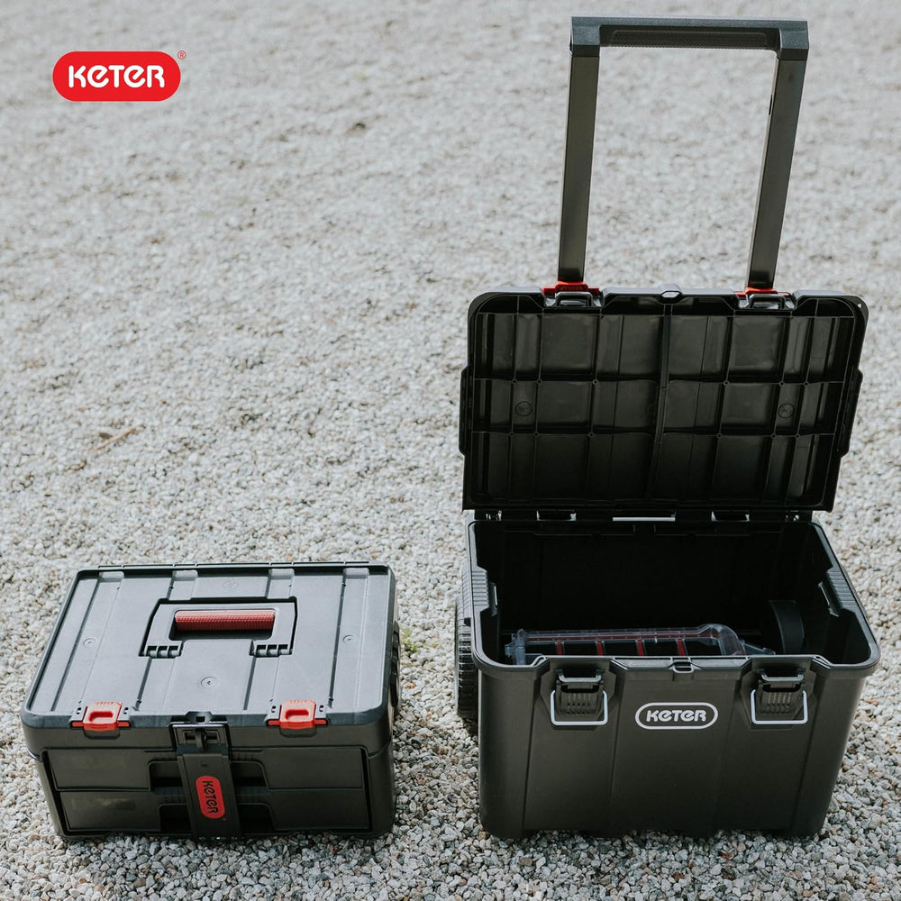 Keter Stack N Rolling Tool Box Modular Storage System 4 Piece