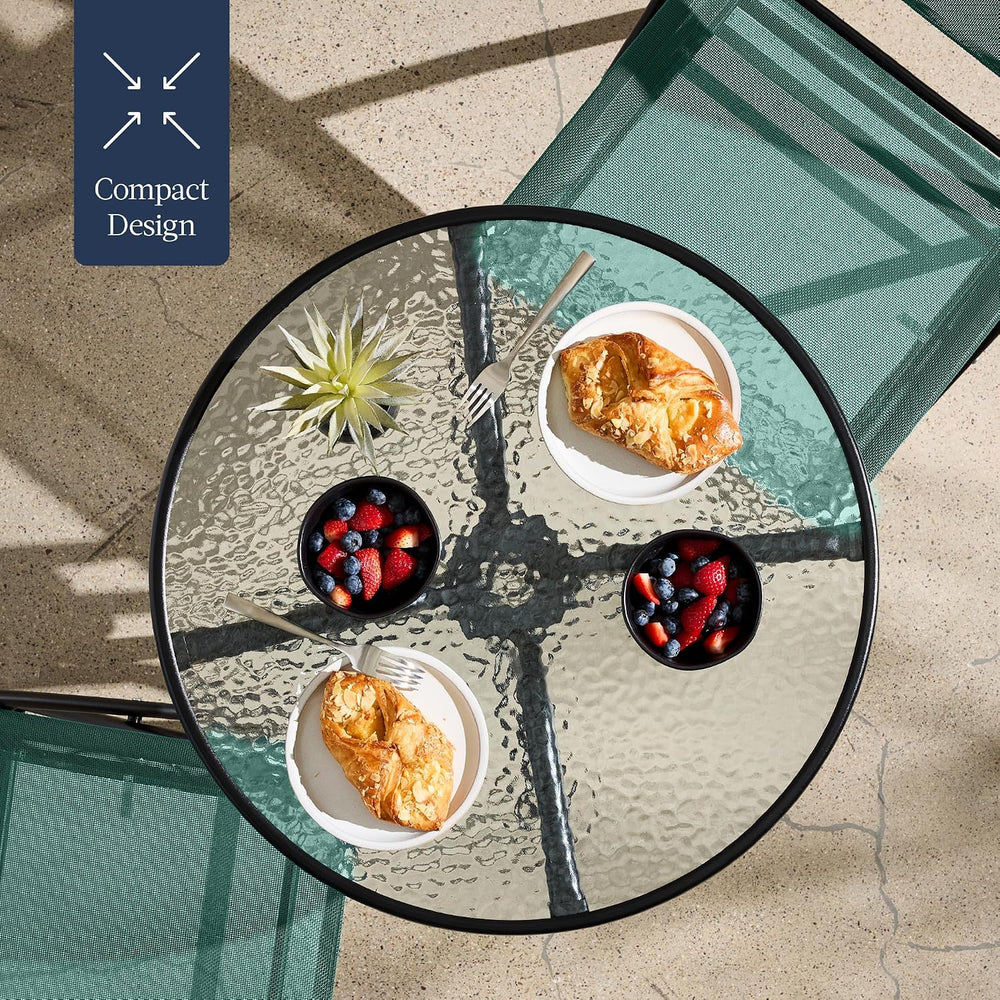 Best Choice Products 3-Piece Patio Bistro Dining Furniture Set w/Textured Gla...