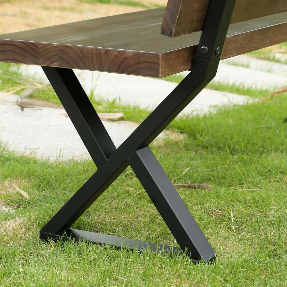 16" Triangle Bench Legs with Backrest Bracket, Set of 2