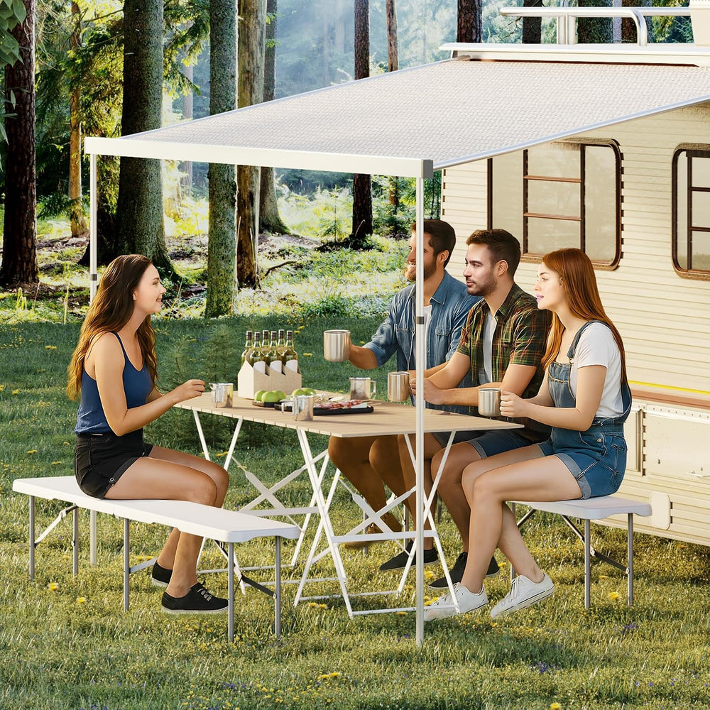 6FT Folding Bench, 2 Pack Fold-in-Half Portable Seating