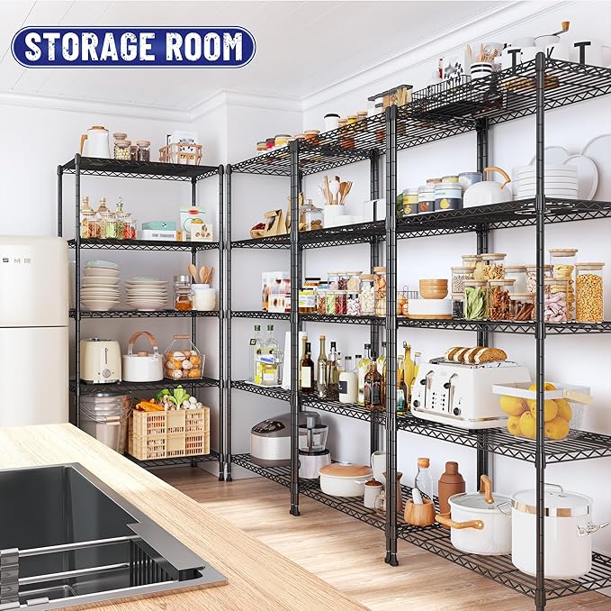 Storage Shelves Adjustable Metal Shelving Unit 5 Tier Wire Shelving,1010LBS P...