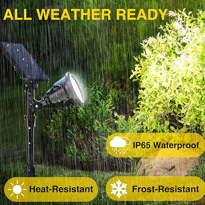 ROSHWEY Solar Spot Lights Outdoor - 600LM Spotlights Waterproof Outside Flood...