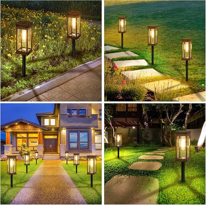 BesLowe Upgraded Solar Pathway Lights Outdoor, 12-Pack Large LED Solar Light ...