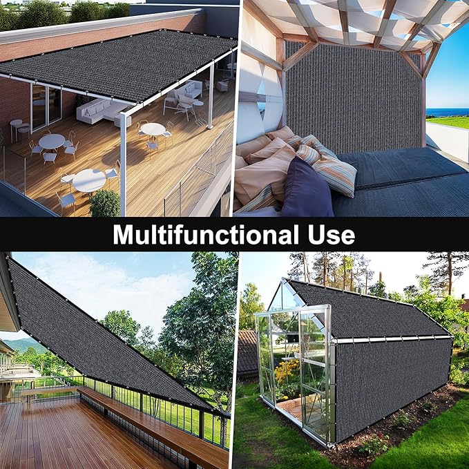 Artpuch 90% Sun Shade Cloth, 6 x 10 FT Pergola Shade Cover Canopy with Gromme...